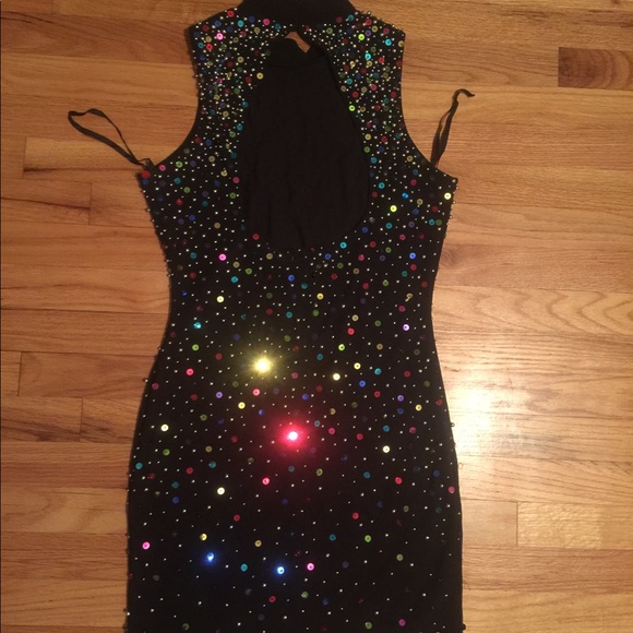 Little Black Dress with multicolor embellishments - Picture 4 of 4